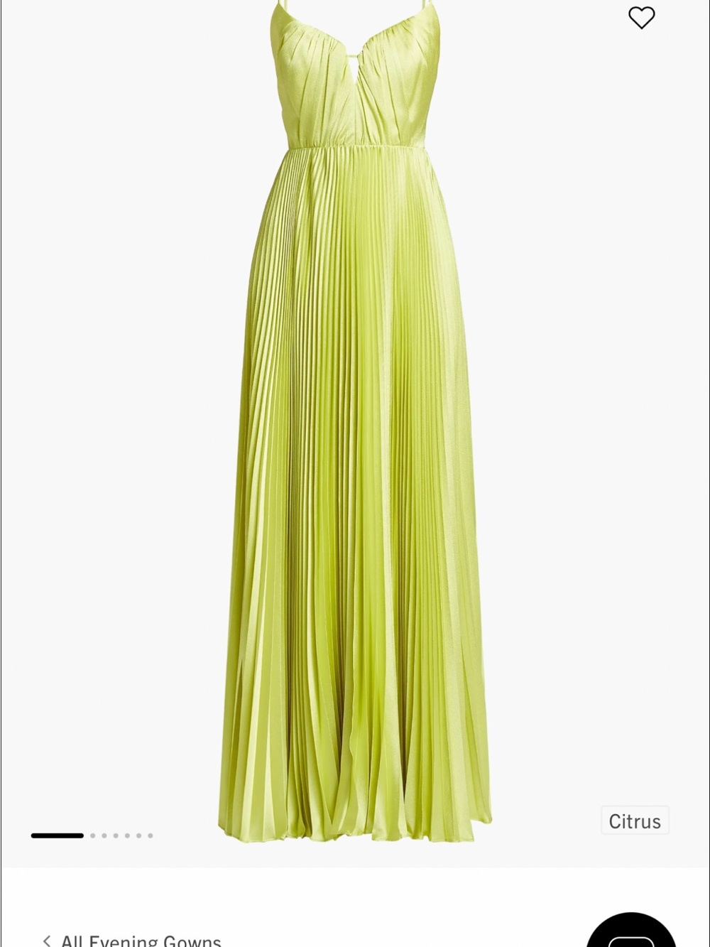 As It May Perle Pleated Satin Gown in Citrus